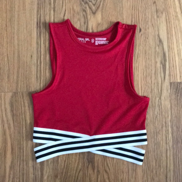 Material Girl Tops - ⭐️🎄 Cropped Red Workout Tank Top